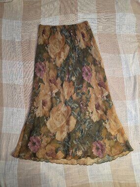 Vintage Cottagecore Witchy Poetcore Vampire Alt Dark Floral Midi Maxi Skirt